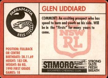 1991 Stimorol NRL #77 Glen Liddiard Back